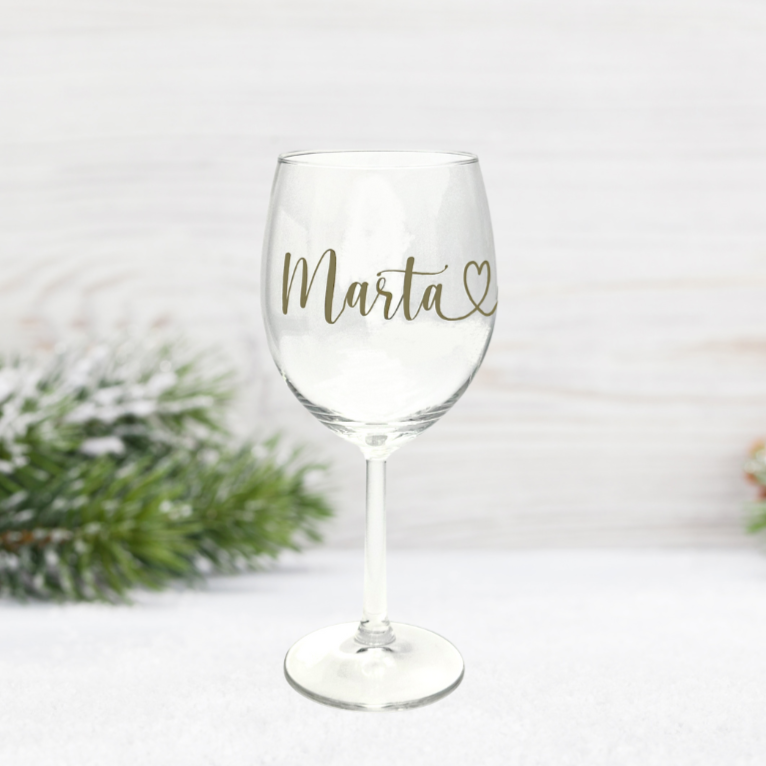 "Brindis Elegante" - Copa de Vino Personalizada
