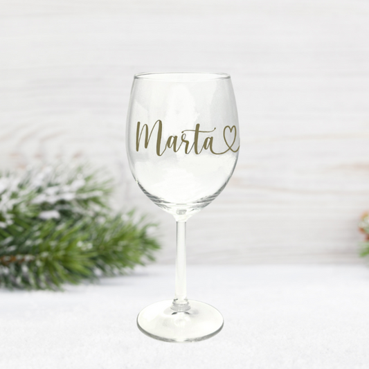 "Brindis Elegante" - Copa de Vino Personalizada