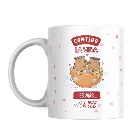 Taza Capibara Aniversario - Contigo la Vida es Más Chill